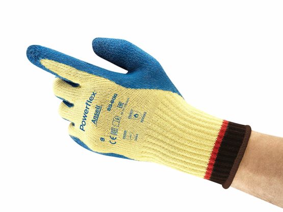 Ansell PowerFlex 80-600 Cut protection gloves, mechanical protection, Blue, Size 7 (Pack of 12 pairs)