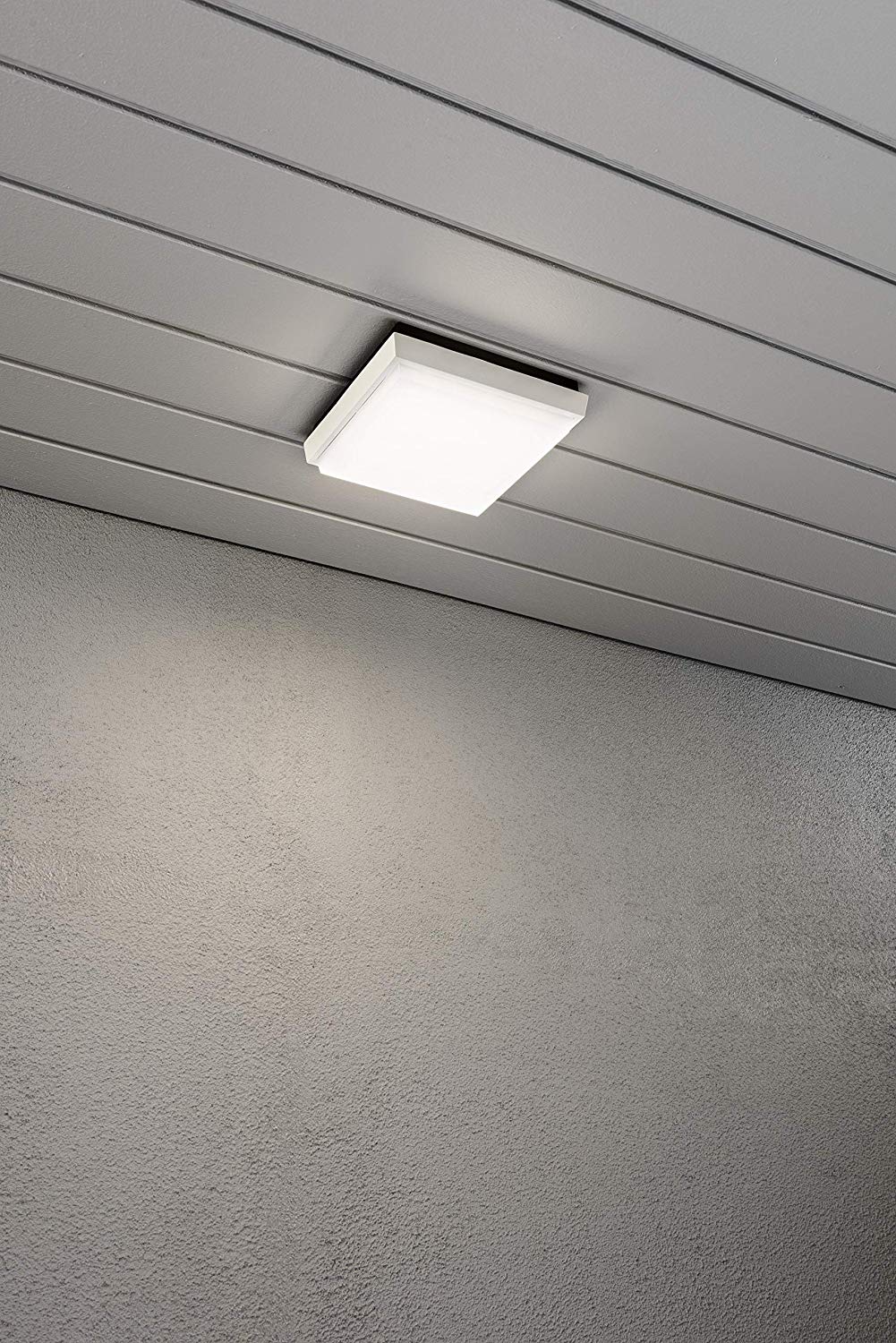 Konstsmide Outdoor Wall Light Mains Powered/Cesena Square Bulkhead Wall or Ceiling Use/High Power 10 W LED Wall Lamp/Opal-Frosted Polycarbonate - Image 4