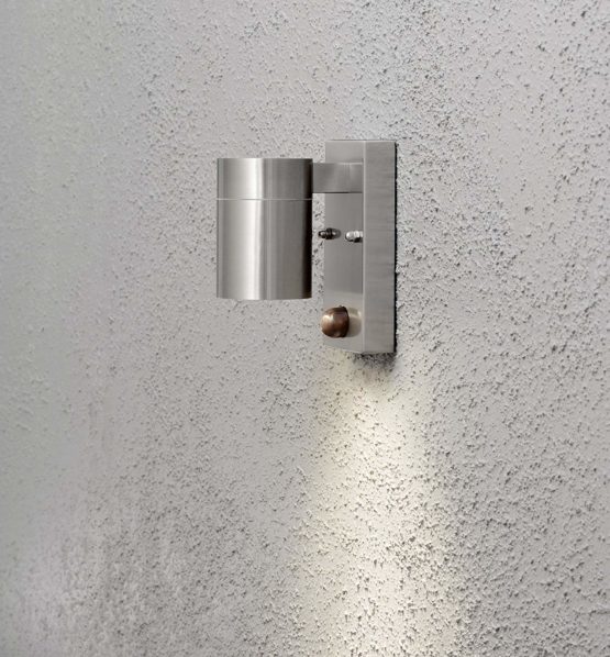 Konstsmide 7541-000 Modena Down Outdoor Wall Light with PIR Sensor-Motion Detector / 1 x 35 W GU10 Max Wall Lamp/Clear Glass/Stainless Steel / IP44 / Outside Light Stainless Steel - Image 2