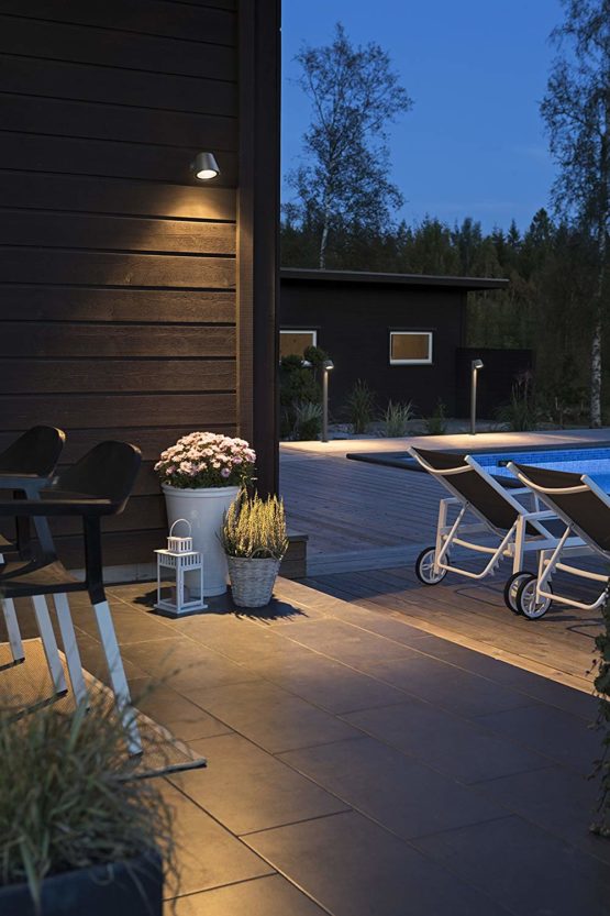 Konstsmide Outdoor Wall Lights/Trieste Single Down Modern Outdoor Wall Light/1 x 35 W GU10 Max Wall Lamp/Clear Glass Lens/Aluminium/IP44/Anthracite Outside Light - Image 3