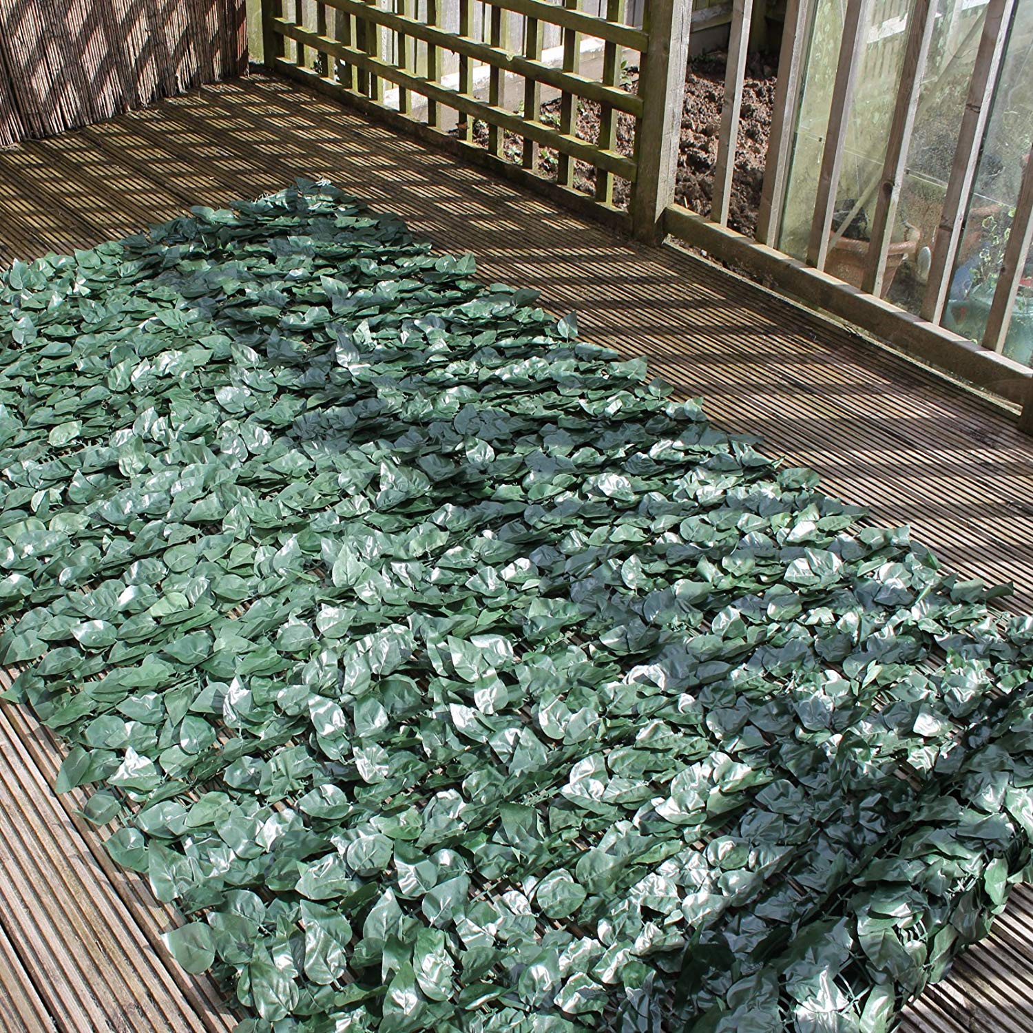 Artificial Ivy Leaf Hedge 1m x 3m Screening Panels On Roll Privacy Garden Fence - Image 3