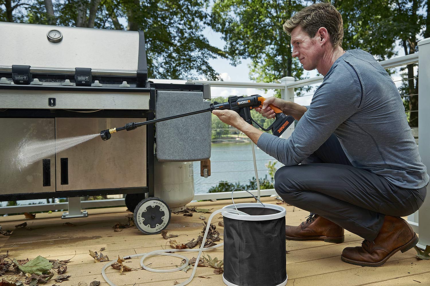 WORX WA4015 Hydroshot Foldable Water Bucket Accessory, Black - Image 2