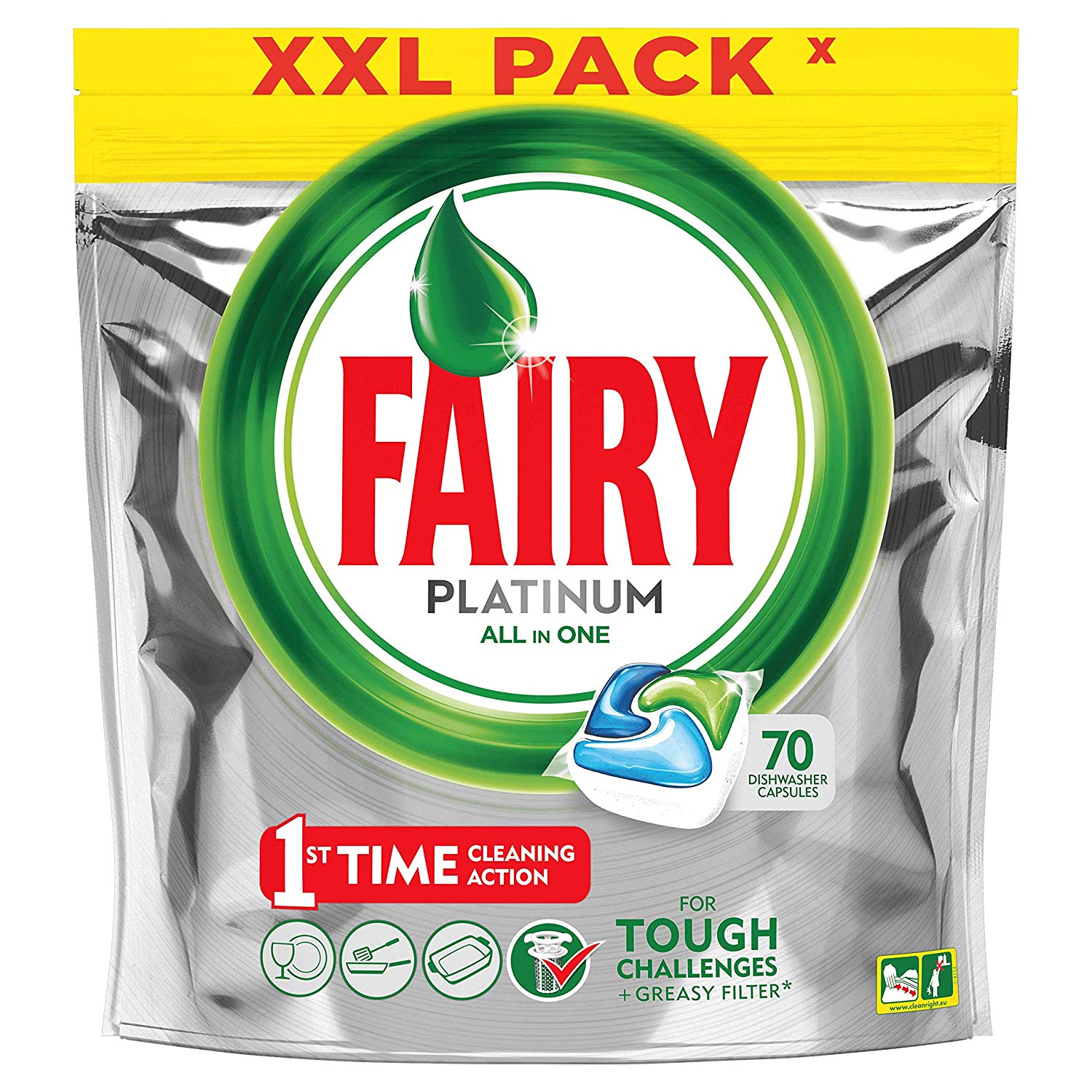 Fairy Platinum Dishwasher Tablets, 70 Tablets - Image 2
