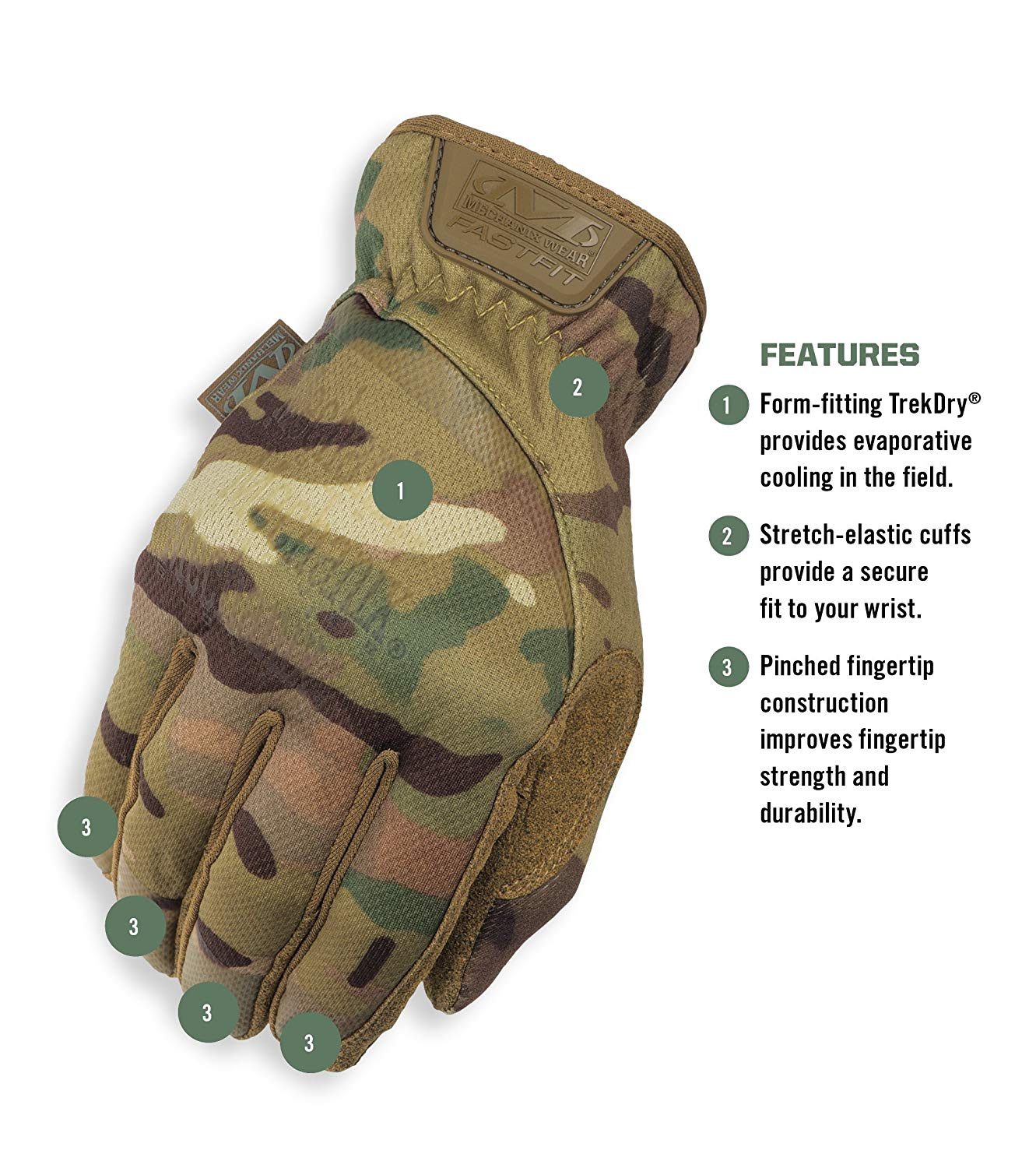 Mechanix Wear - MultiCam FastFit Touch Screen Gloves (Medium, Camouflage) - Image 2