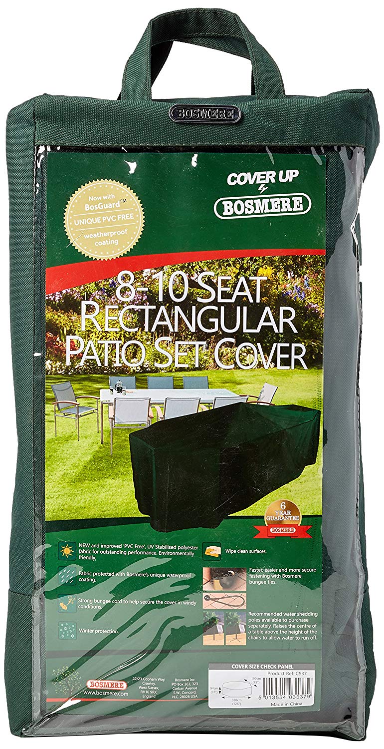 Bosmere Protector 6000 | Rectangular Garden + Chairs Table Cover | L 320cm W 190cm H 94cm | 100% Waterproof, UV Protected - Image 2
