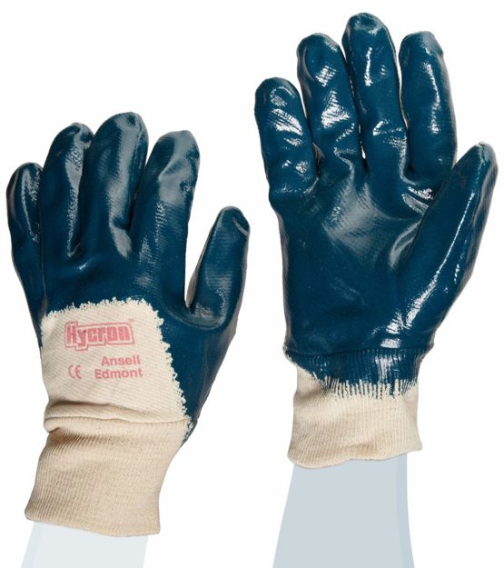 Ansell ActivArmr 27-600 Heavy Duty Work Gloves, Cut and Oil Resistant, Silicone Free Nitrile Coating, Size 9/L (12 Pairs)
