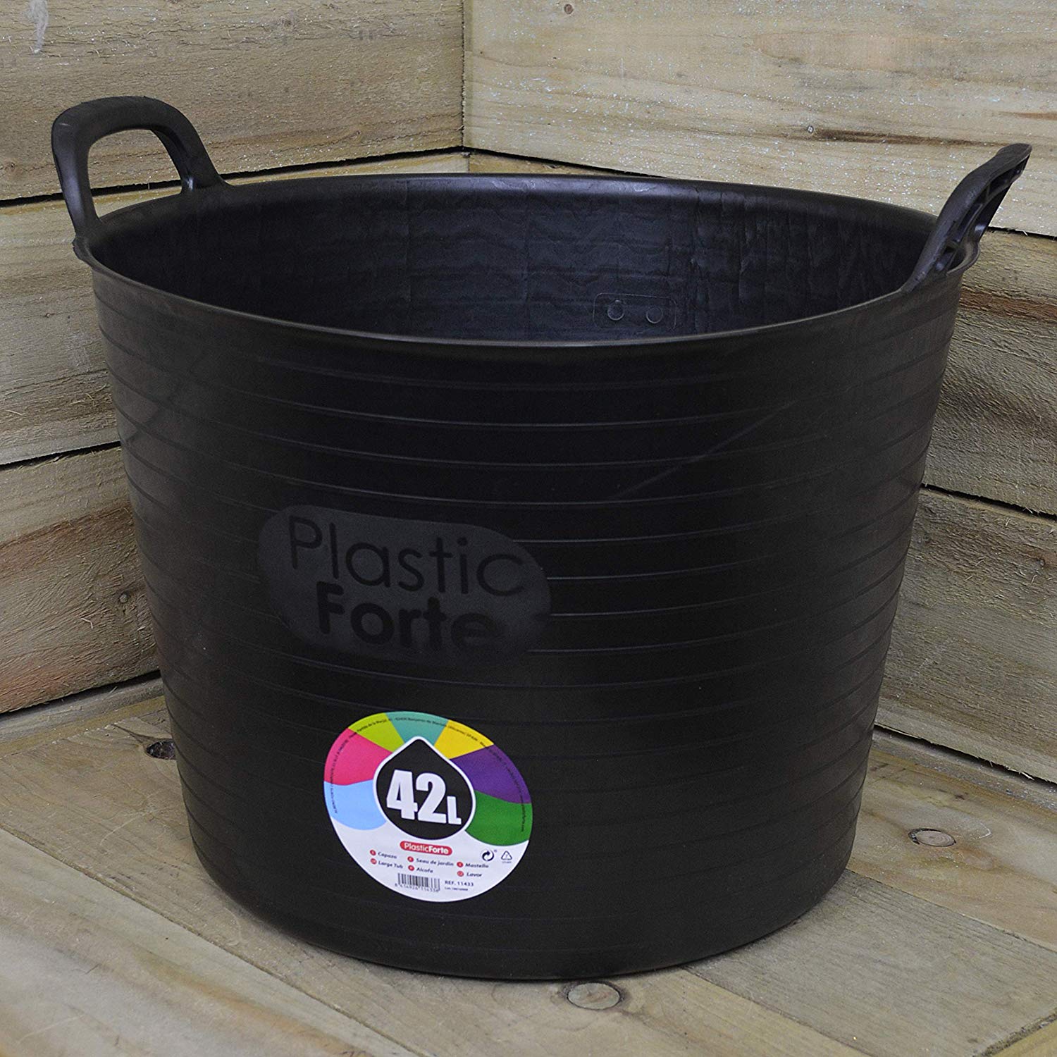 Kingfisher TUBB42 Black 42L Tub, Transparent, 45 x 39 x 48 cm - Image 3