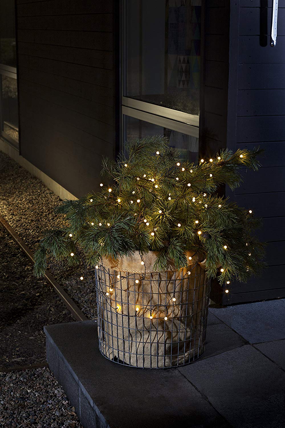 Konstsmide LED Cherry Fairy Lights / (IP44) / Battery Operated: 4 x AA 1.5 V (not Included) / Dusk Till Dawn Sensor 6 and 9 Hour Timer / 40 Warm White Diodes/Black Cable - Image 3