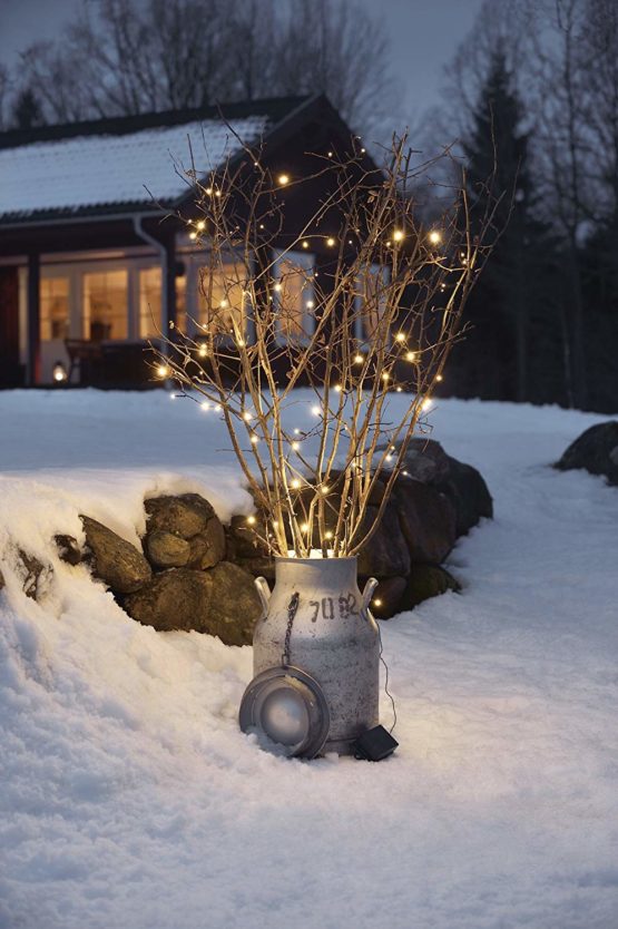 Konstsmide Battery Outdoor 80 LEDs Lights On Black Wire, 7.9 m - Warm White - Image 4