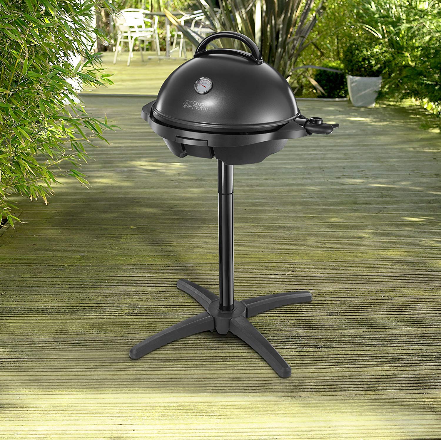George Foreman Indoor Outdoor BBQ Electric Grill [1500cm2 cooking surface, Variable temperature control & viewing gauge - Image 3