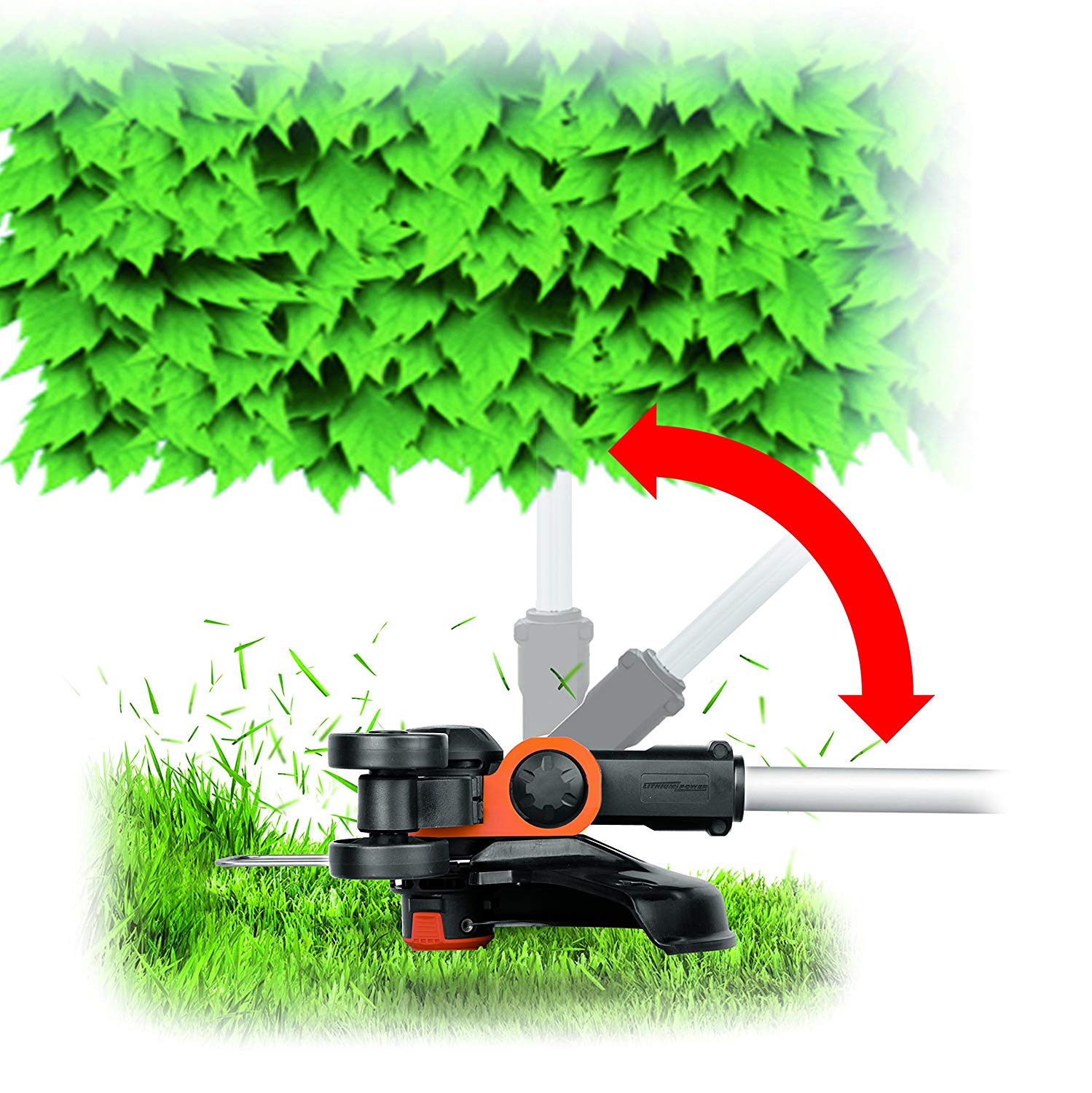 WORX WG163E.1 20V 30cm Cordless Line Trimmer with One Battery and Charger - Lightweight Grass Trimmer with Instant Conversion to Wheeled Edger - Image 4