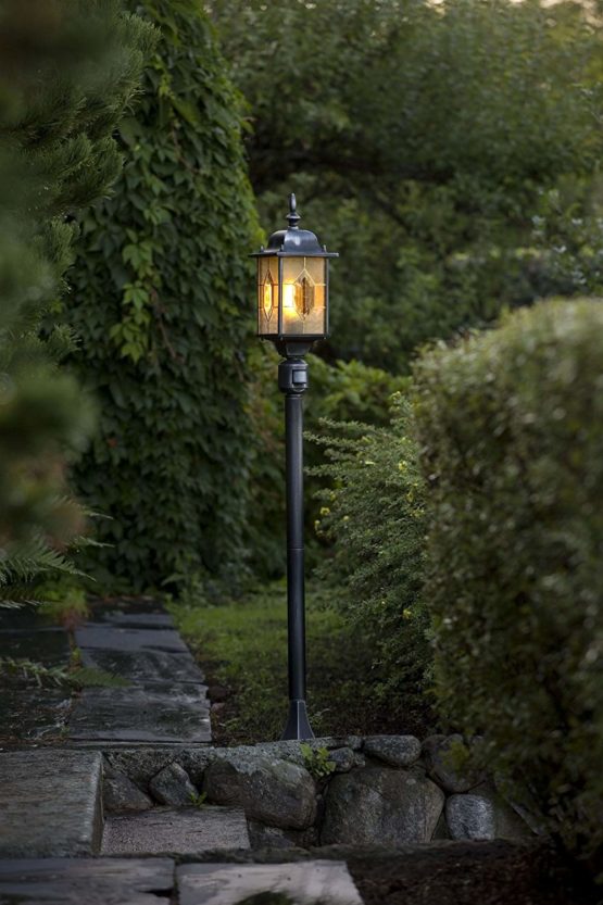 Konstsmide 7249-759 Milano Outdoor PIR Sensor-Motion Detector / 1 x 75 W E27 Max Wall Lamp/Leaded Effect Acrylic Glass/Aluminium / IP43 / Outside Light Antique Finish Matt Black-Silver - Image 3