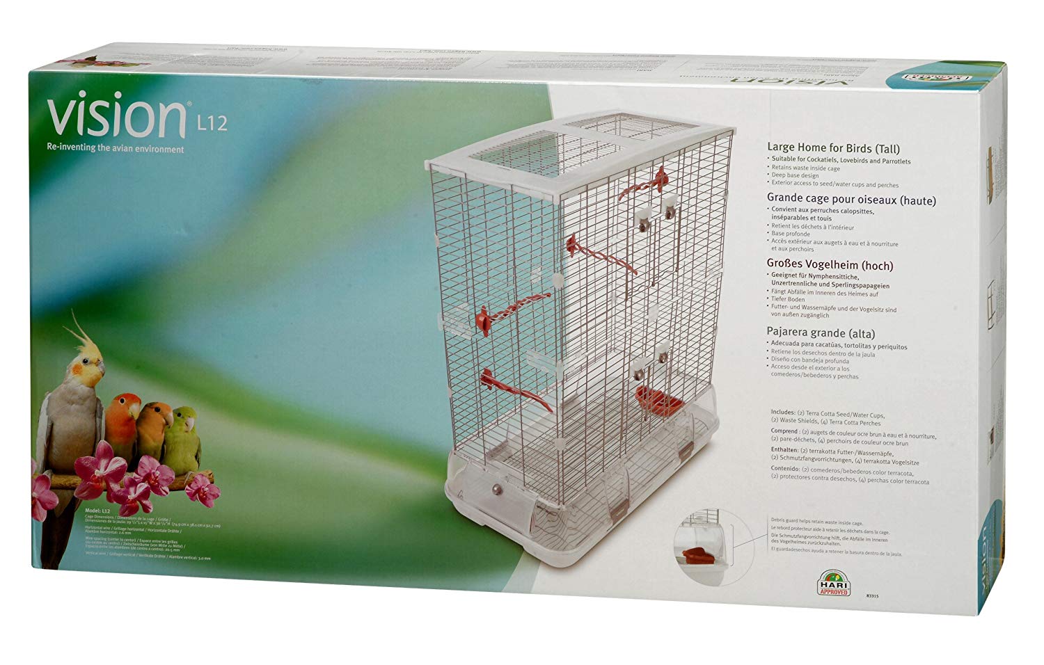 Vision Cage/Home for Birds Tall, 74.9 x 38.1 x 97.7 cm, Large - Image 2