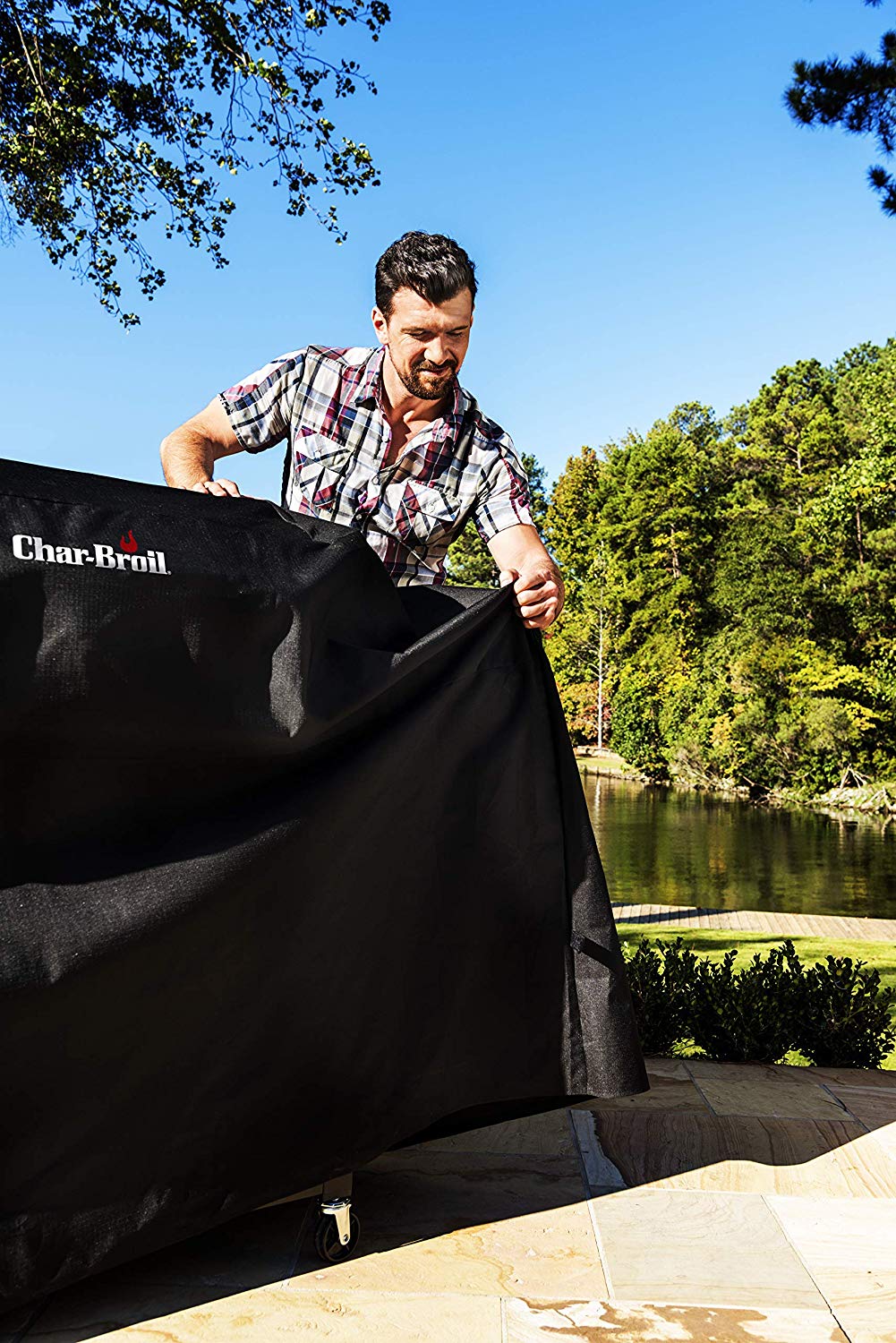 Char-Broil 140 385 - Universal Extra-Wide Barbecue Grill Cover, Black - Image 3