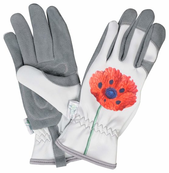 Gold Leaf Chelsea Ladies Deerskin Gardening Gloves, Grey/red, 2 Count (Pack of 1)
