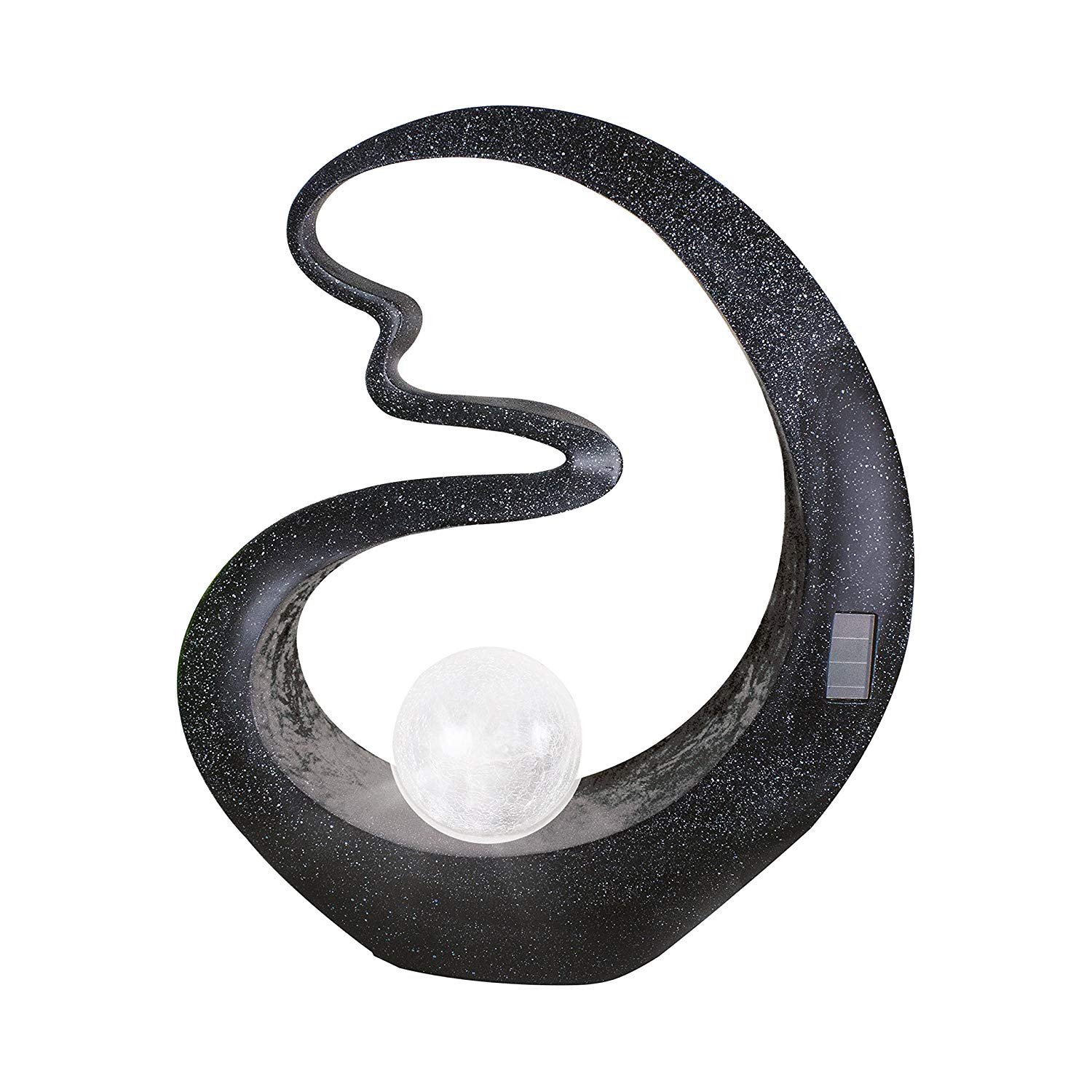 GardenKraft Solar Powered Medusa Garden Ornament/Cracked Glass Ball Light/Decorative Illumination/Weatherproof/Auto-On / 45cm x 30cm / Black / - Image 3