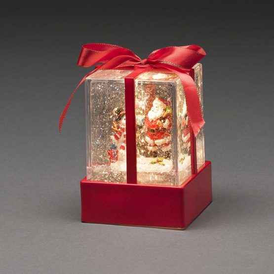 Konstsmide LED Snow Globe Lantern”Santa and Snowman Scene” Water Filled