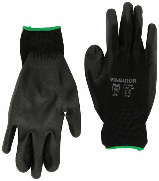 Warrior 895468 pack PU Coated Nylon Working Gloves, Size: 10/XL (Pack 0f 12)