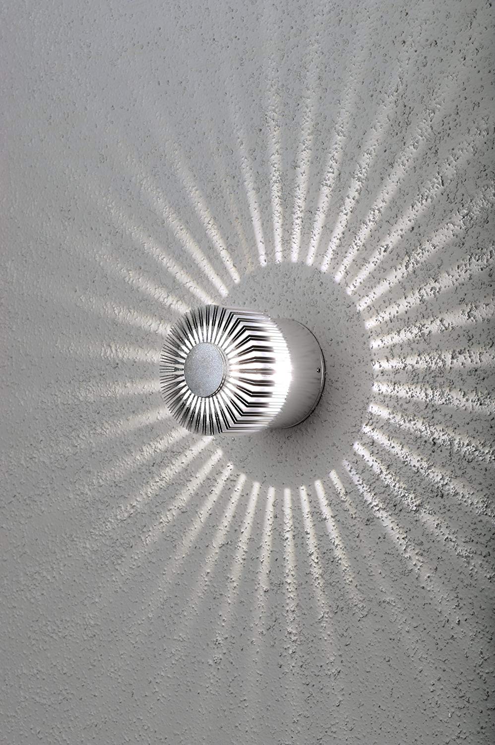 Konstsmide Outdoor Wall Light Main Powered/Monza Round/LED High Power 1 x 3 Watt LED Wall Lamp/Clear Glass Lens/Solid Aluminium/IP54/Outside - Image 2