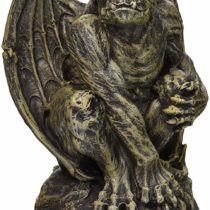Design Toscano CL5199 Silas the Sentry Gargoyle Gothic Statue, Medium, 18 cm, Polyresin, Two Tone Stone