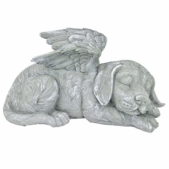 Design Toscano QL6079 Dog Angel Pet Memorial Grave Marker Tribute Statue, 25.5 cm, Polyresin, Stone Finish