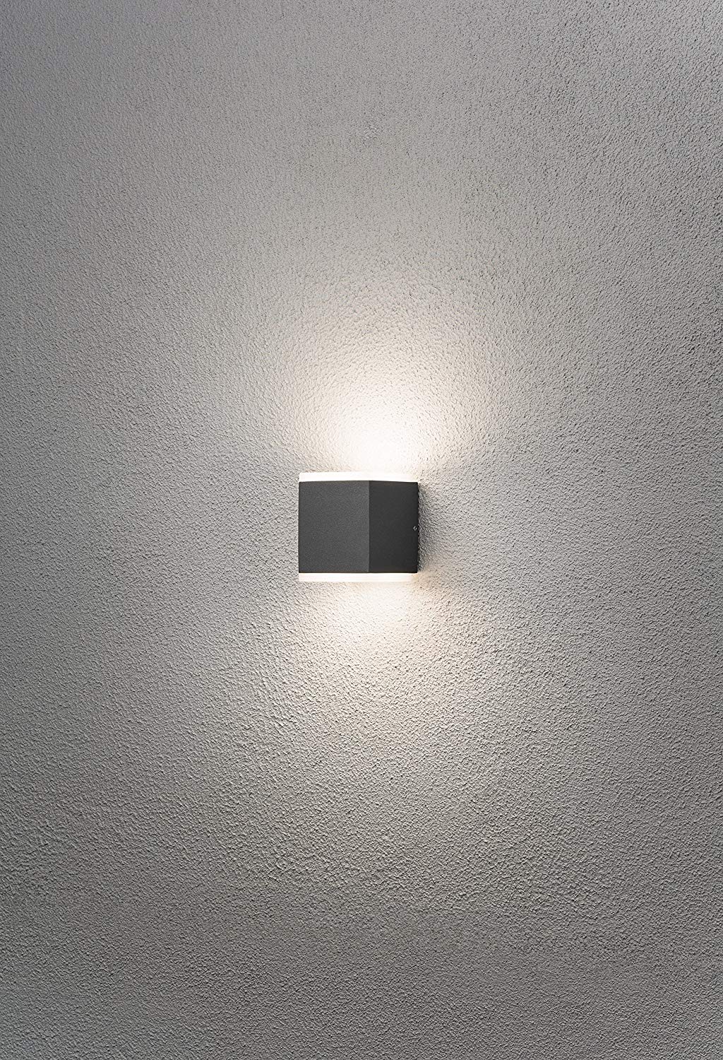 Konstsmide Outdoor Wall Light Mains Powered/Monza Cube Up Down/LED High Power 2 x 6 W Lamp/Opal Frosted Acrylic/Aluminium/IP54/Outside Light - Image 3