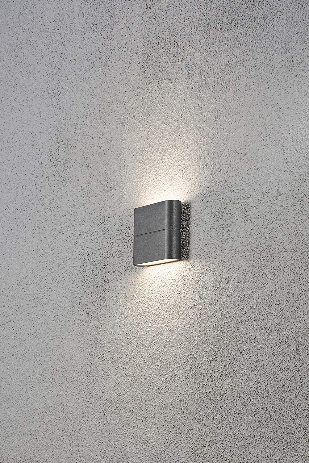Konstsmide Outdoor Wall Light Mains Powered/Chieri Small Up Down/LED High Power 2 x 3 W Lamp/Clear Acrylic/Aluminium/IP54/Outside Light - Image 2
