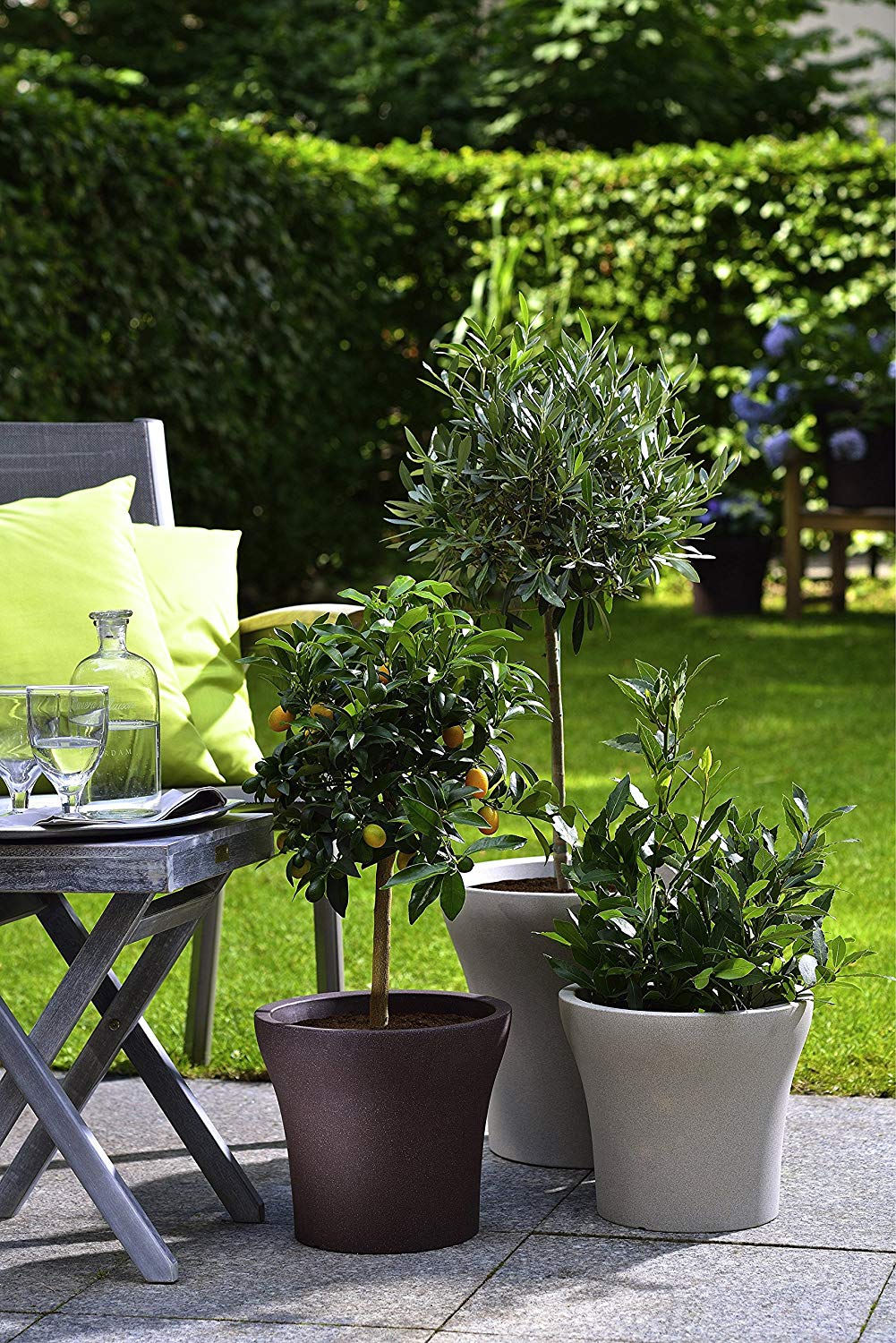 Scheurich No1 Stone Planter Brown Ø 40 cm, height 33 cm - Image 3
