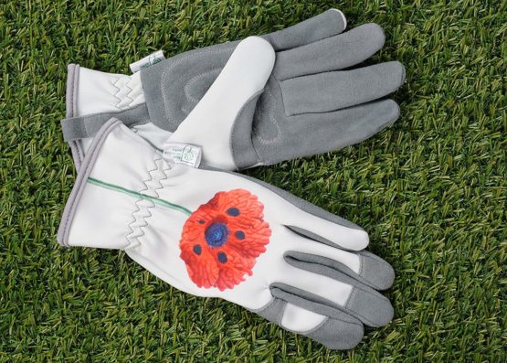 Gold Leaf Chelsea Ladies Deerskin Gardening Gloves, Grey/red, 2 Count (Pack of 1) - Image 2