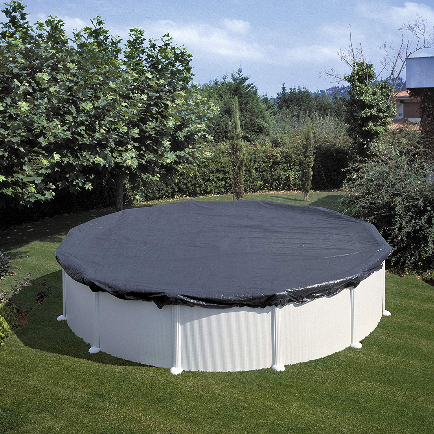 Gre CIPR351, Winter Cover for Round Pool diameter 440 cm Diameter, Black, 350 cm Durchmesser