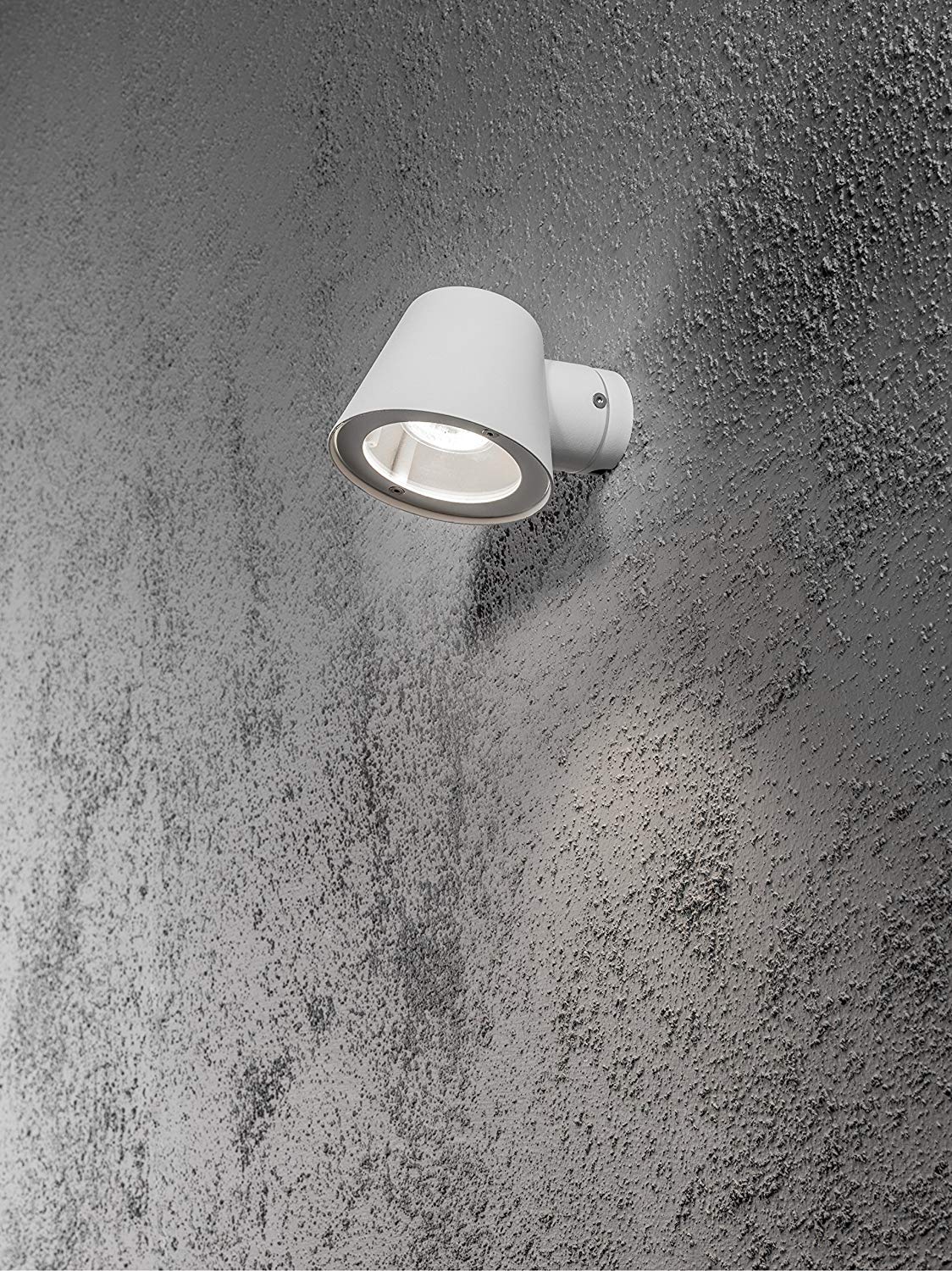 Konstsmide Outdoor Wall Light Mains Powered/Trieste Down/1 x 35 W GU10 Lamp/Clear Glass/Aluminium/IP54/Outside Light White - Image 2