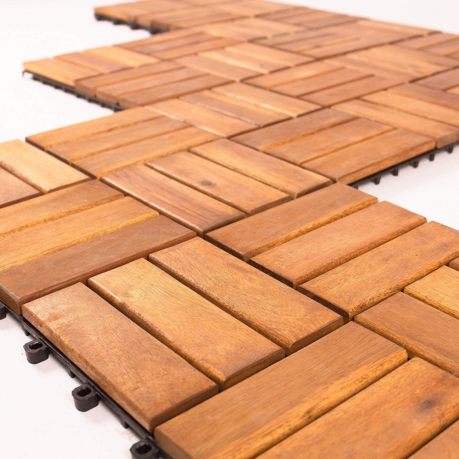 Vanage Wooden Decking Tiles Set of 9 Perfect as Terrace and Balcony