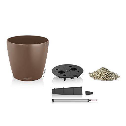 LECHUZA Self Watering Plant Pot CLASSICO Color 18 Garden Small Flower Indoor and Outdoor Plastic Planter with Drainage Hole D19 H17 cm Nutmeg - Image 2
