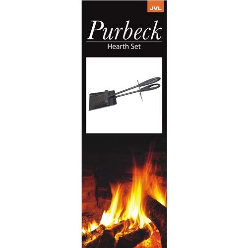 JVL Purbeck Hearth Iron Fireside Tidy Set, Black, Individual packaging - Image 2