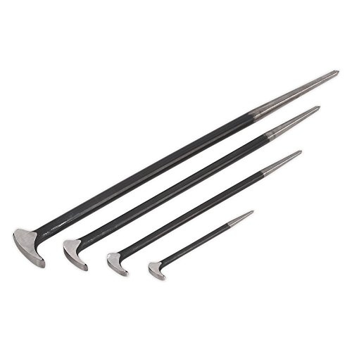 Sealey AK880 4 Piece Heelbar Set, Silver