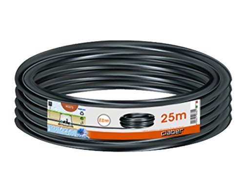 Claber PN6 Polyethylene Tube for Compression Fittings, Black/Orange/Grey