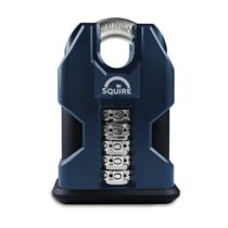 Squire Heavy Duty Padlock (SS50C/COMBI) - Toughest Closed Shackle - 5 Wheel Stronghold Combination Lock - Alloy Steel for Corrosion Resistance - Weatherproof Lock for Home & Shed (Black, 50 mm)
