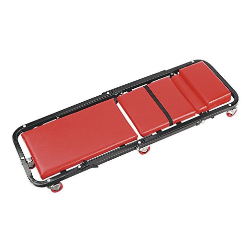 Sealey Scr79 Creeper/Seat Steel With 7 Wheels And Adjustable Head Rest, Red, 1200mm x 430mm x 130mm