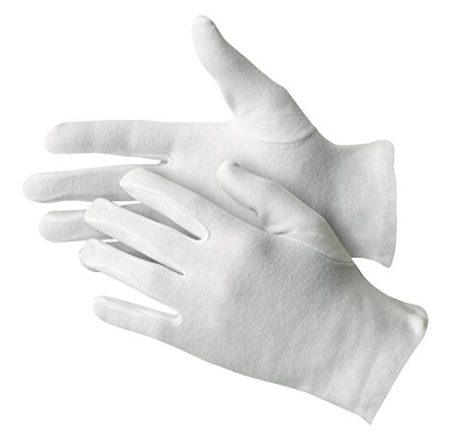 Jah 3101 Cotton Gloves Intermediate Level, Oeko-Tex, White, Size 10, Pack of 24