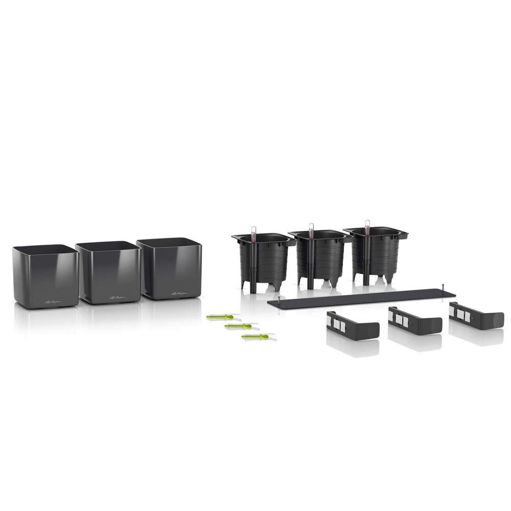 LECHUZA CUBE Glossy Green Wall Home Kit anthracite high gloss 13524 - Image 2