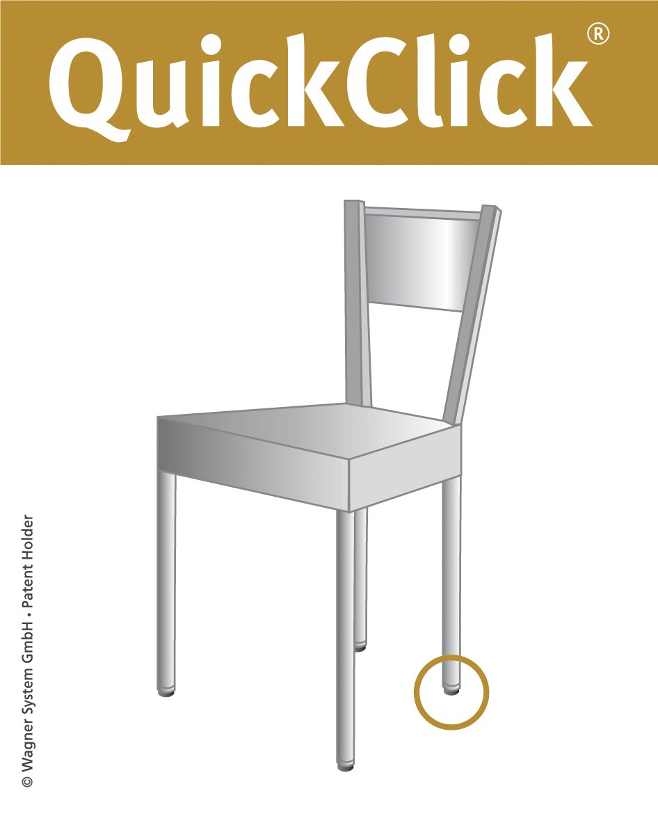 WAGNER QuickClick Felt glides furniture glides chair glides replacement I 8pcs. set replacement glides exchangeable - wool felt ULTRASOFT - Image 3