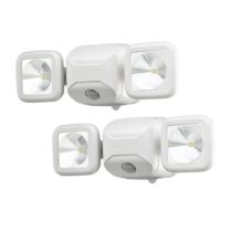 Mr. Beams MB3000 High Performance Wireless Battery Powered Motion Sensing LED Dual Head Security Spotlight, 500 Lumens, White, Set of 2