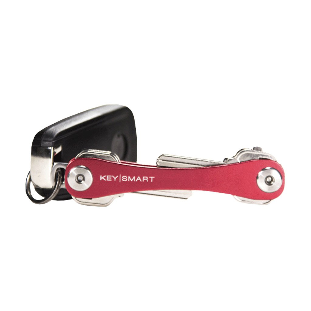 KeySmart - Compact Key Holder & Keychain Organizer (up to 8 Keys, Red)