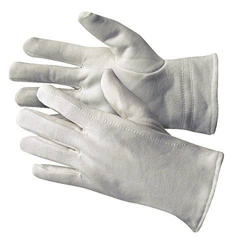 Jah 760-MHB Cotton Protective Gloves 6 Pairs Oekotex Reinforced Jersey Heavy White Size 8