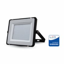 V-TAC 150 Waterproof Outdoor Security LED Floodlight with Samsung LED 1-metre wire Black Body Grey Glass IP65 4000K Day White 12000 lumens [Energy Class A+]