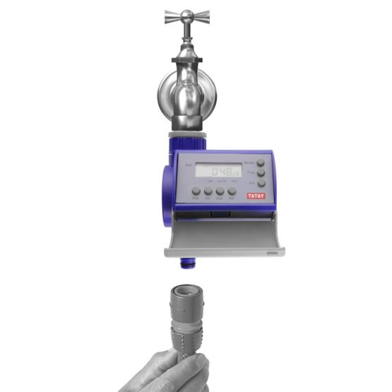 TATAY TL electronic water timer, made of anti-UV resistant plastic and with direct connection to the tap, which allows programming up to 8 waterings a day. Outdoor use - Image 3