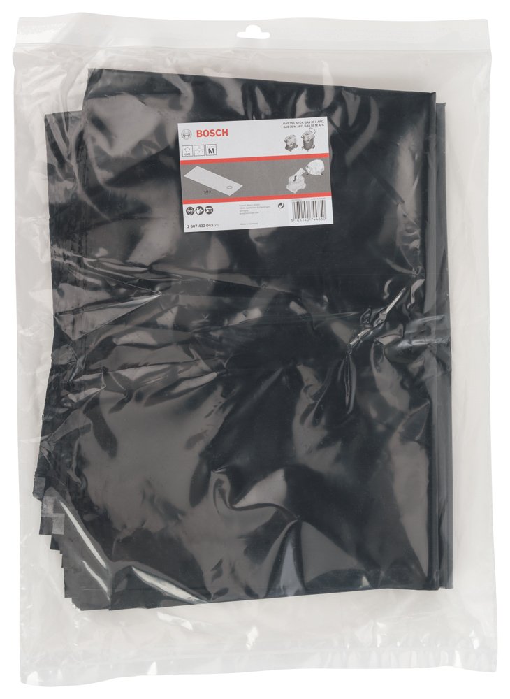 Bosch 10pcs Disposal Bags for GAS 35/55 (Accessories Dust Extractors), Black - Image 2
