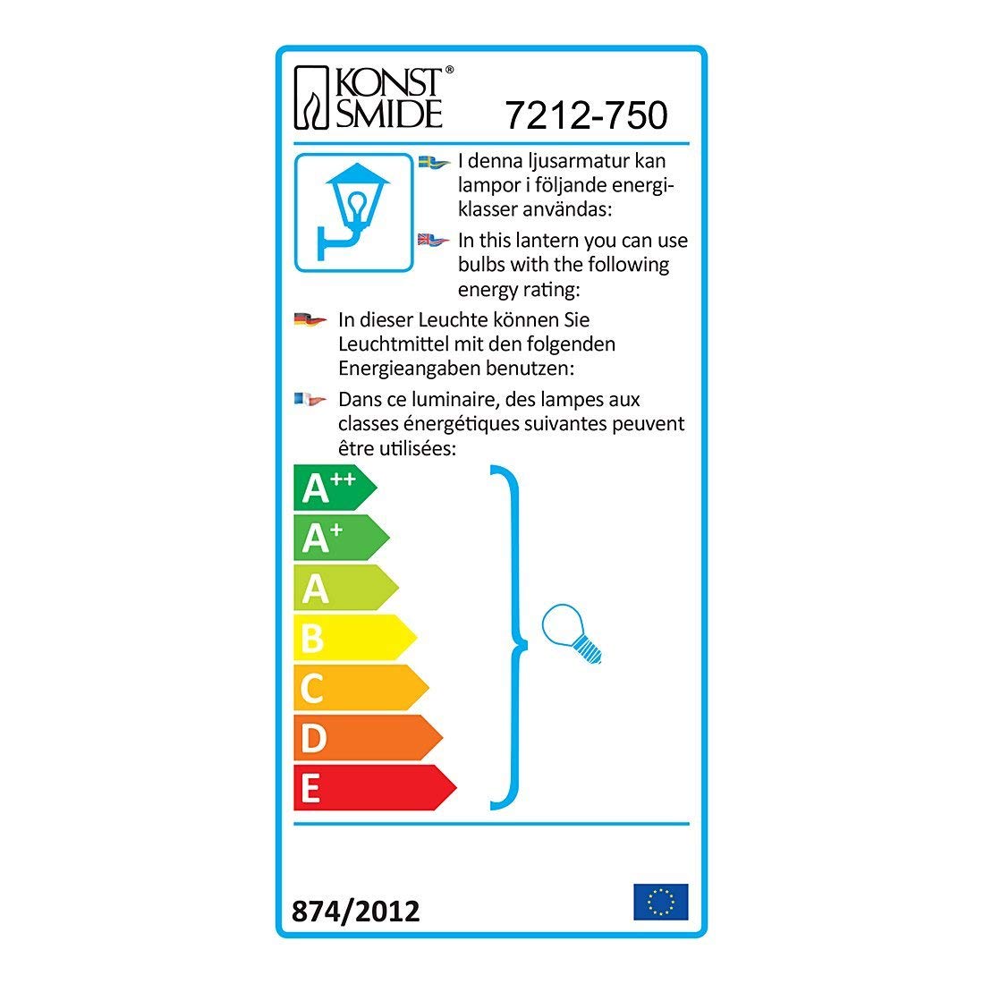 Konstsmide Outdoor Lights/Firenze Large Down Outdoor Wall Lantern/1 x 100 W E27 Max Wall Lamp/Clear Glass Panels/Aluminium/IP43/Outside Light - Image 4