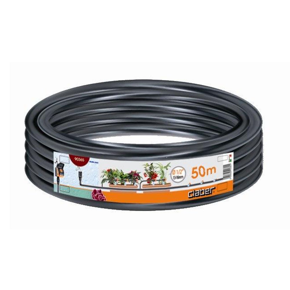 Claber Main Tube 50 m, 1/2" (13-16 mm) Black Flexible PE Tube