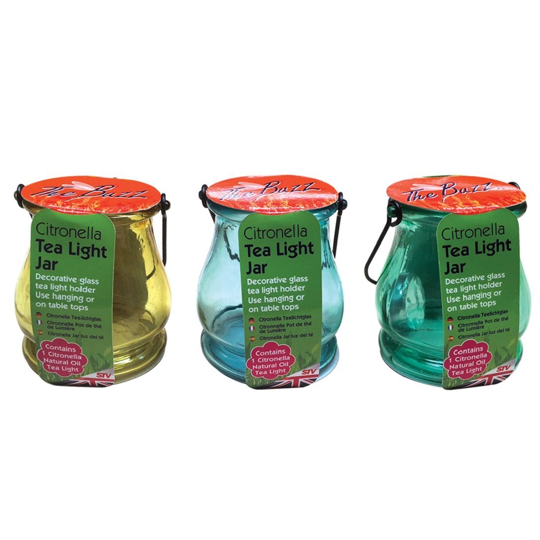 The Buzz Citronella Tea Light Jar (Includes 1 Citronella Tea Light for Outdoor, Garden Use) - Random Colour, Set of 1 - Image 2